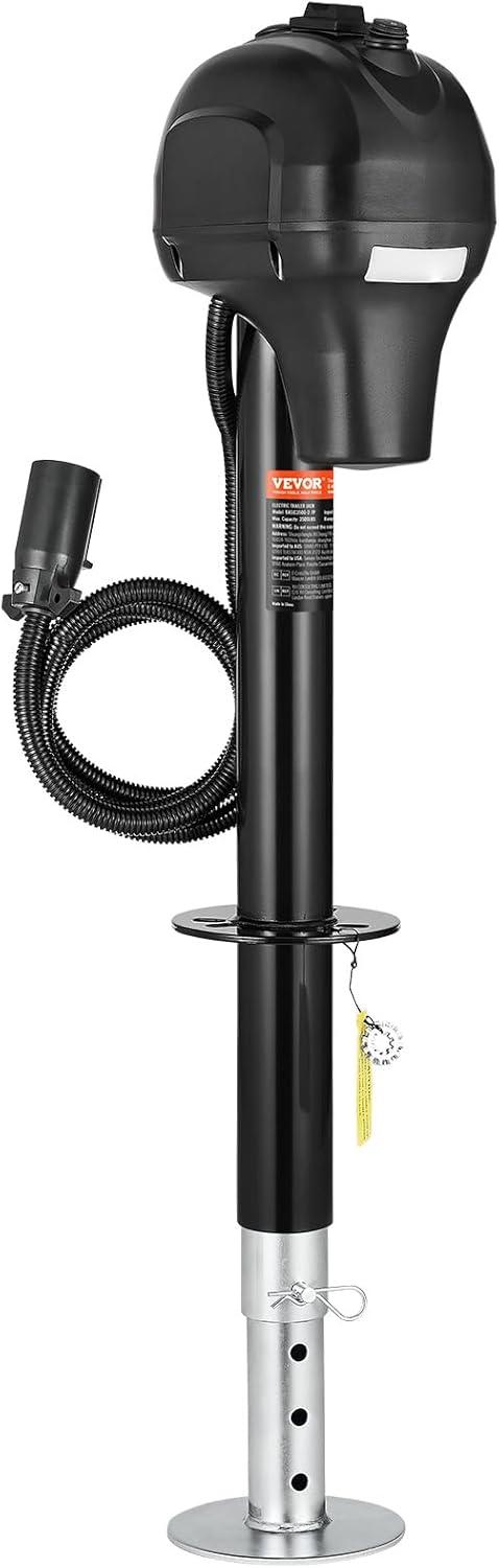 image:imageVEVOR Electric Trailer Jack 3500 lbs Heavy Duty RV Electric Power Tongue Jack with 7pin Connector Manual Crank Handle amp Weatherproof Jack Cover 95275 Lift for Trailers Campers amp RVs Black