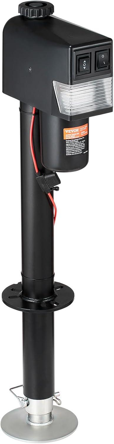 image:imageVEVOR Electric Trailer Jack 5000 lbs Heavy Duty RV Electric Power Tongue Jack with 2 Way Connector Manual Crank Handle amp Weatherproof Jack Cover 10283 Lift for RVs Trailers amp Campers Black3500lbs