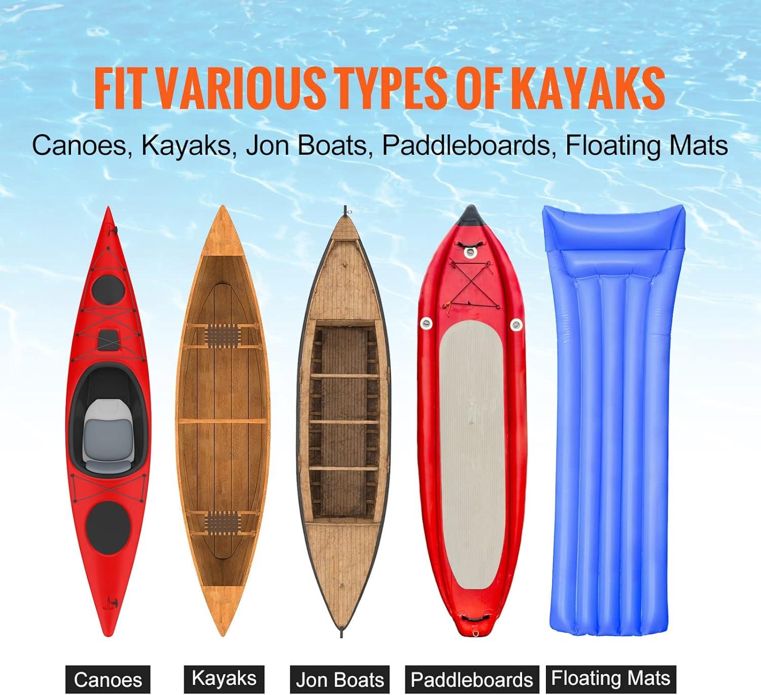 image:imageVEVOR Heavy Duty Kayak Cart 350lbs Load Capacity Detachable Canoe Trolley with 13 Beach Wheels Adjustable Carrier Width amp Nonslip Support Foot for Kayaks Canoes Paddleboards Float Mats Jon Boats
