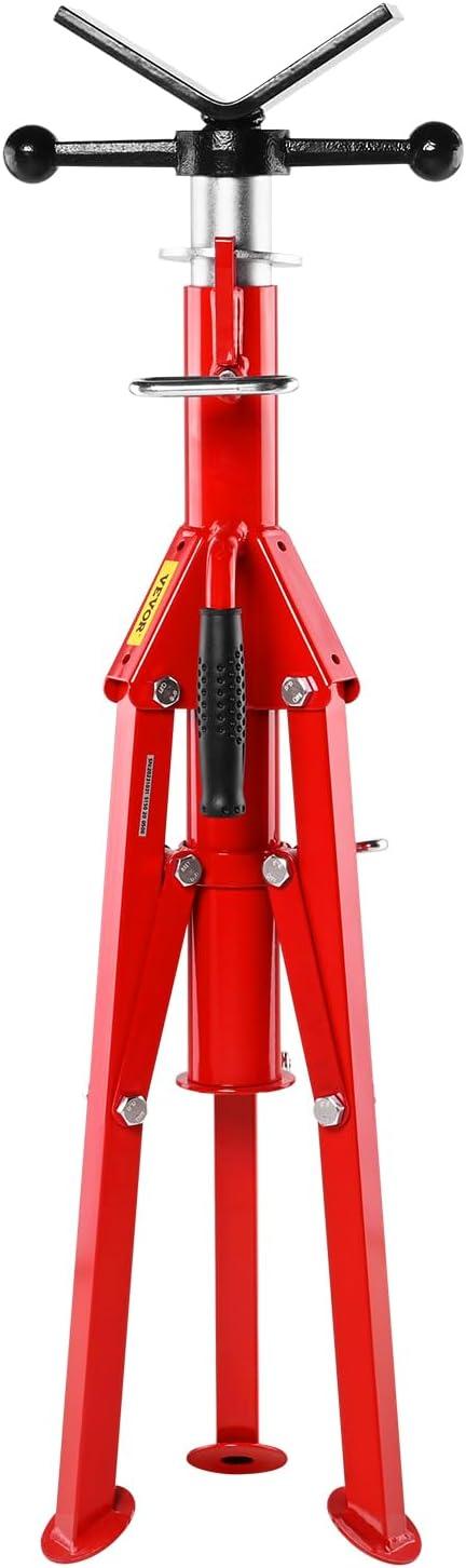 image:imageVEVOR HeavyDuty Pipe Stand Adjustable Folding Pipe Jack Stand Sturdy Construction 2500 lbs Load Capacity Ideal for Welding Automotive and Construction Projects