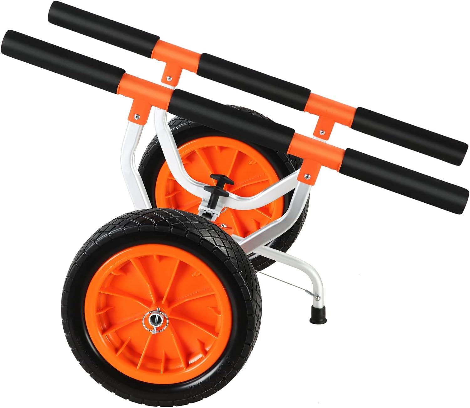 image:imageVEVOR Kayak Cart Heavy Duty 450 LBS Load Capacity Kayak Trailer Detachable Canoe Trolley Cart with Adjustable Width amp Nonslip Support Foot 12 Solid Tires for Kayaks Canoes Float Mats Paddleboards