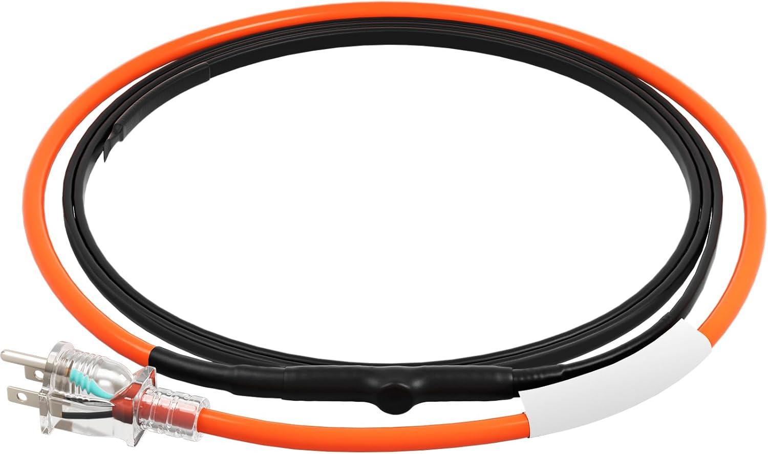 image:imageVEVOR SelfRegulating Pipe Heating Cable 100feet 5Wft Heat Tape for Pipes Freeze Protection Protects PVC Hose Metal and Plastic Pipe from Freezing 120V3FT
