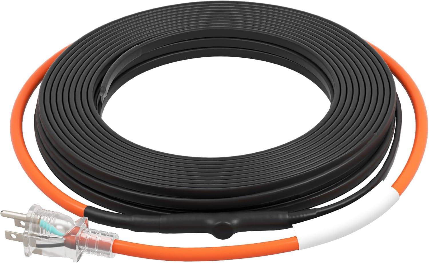 image:imageVEVOR SelfRegulating Pipe Heating Cable 100feet 5Wft Heat Tape for Pipes Freeze Protection Protects PVC Hose Metal and Plastic Pipe from Freezing 120V40FT