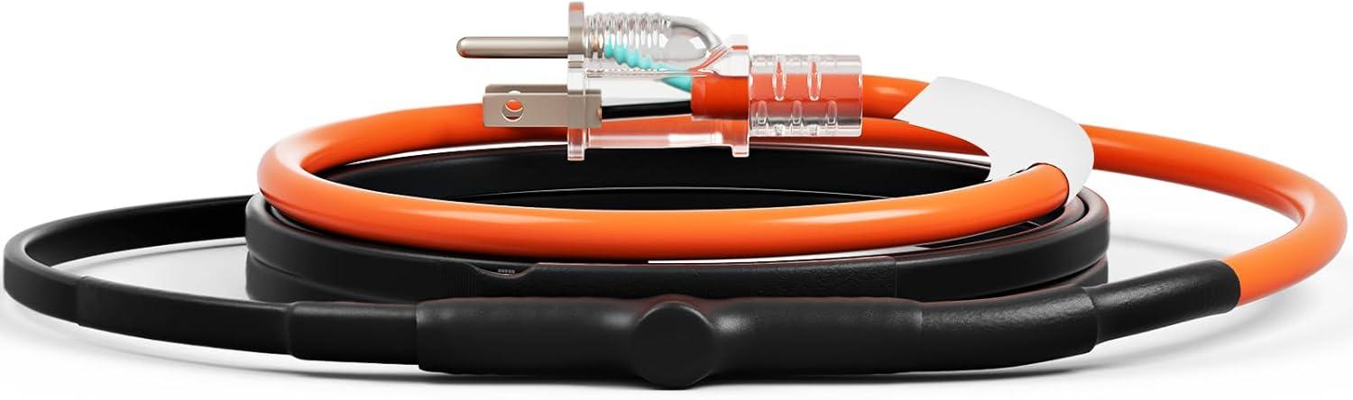 image:imageVEVOR SelfRegulating Pipe Heating Cable 100feet 5Wft Heat Tape for Pipes Freeze Protection Protects PVC Hose Metal and Plastic Pipe from Freezing 120V3FT