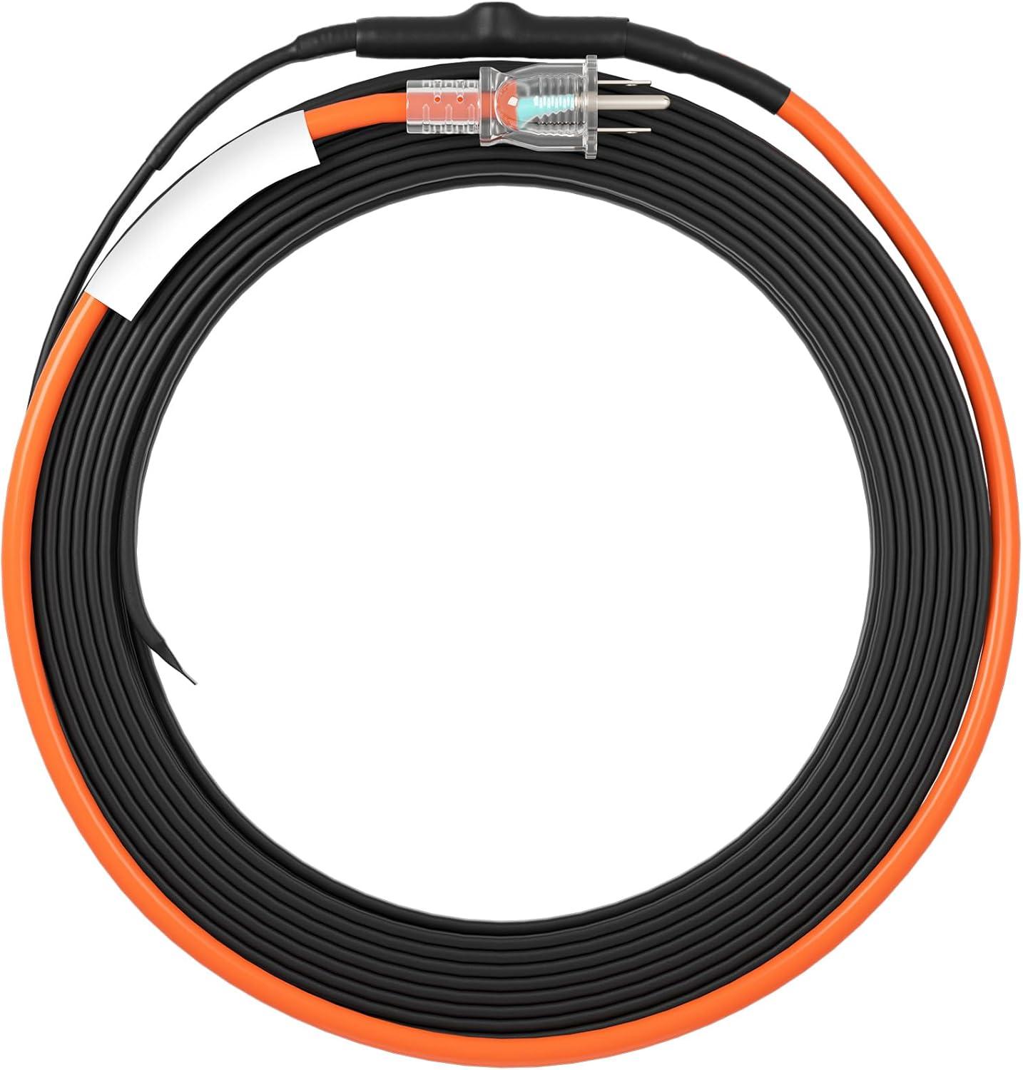 image:imageVEVOR SelfRegulating Pipe Heating Cable 100feet 5Wft Heat Tape for Pipes Freeze Protection Protects PVC Hose Metal and Plastic Pipe from Freezing 120V40FT