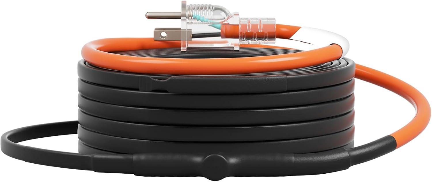 image:imageVEVOR SelfRegulating Pipe Heating Cable 100feet 5Wft Heat Tape for Pipes Freeze Protection Protects PVC Hose Metal and Plastic Pipe from Freezing 120V40FT