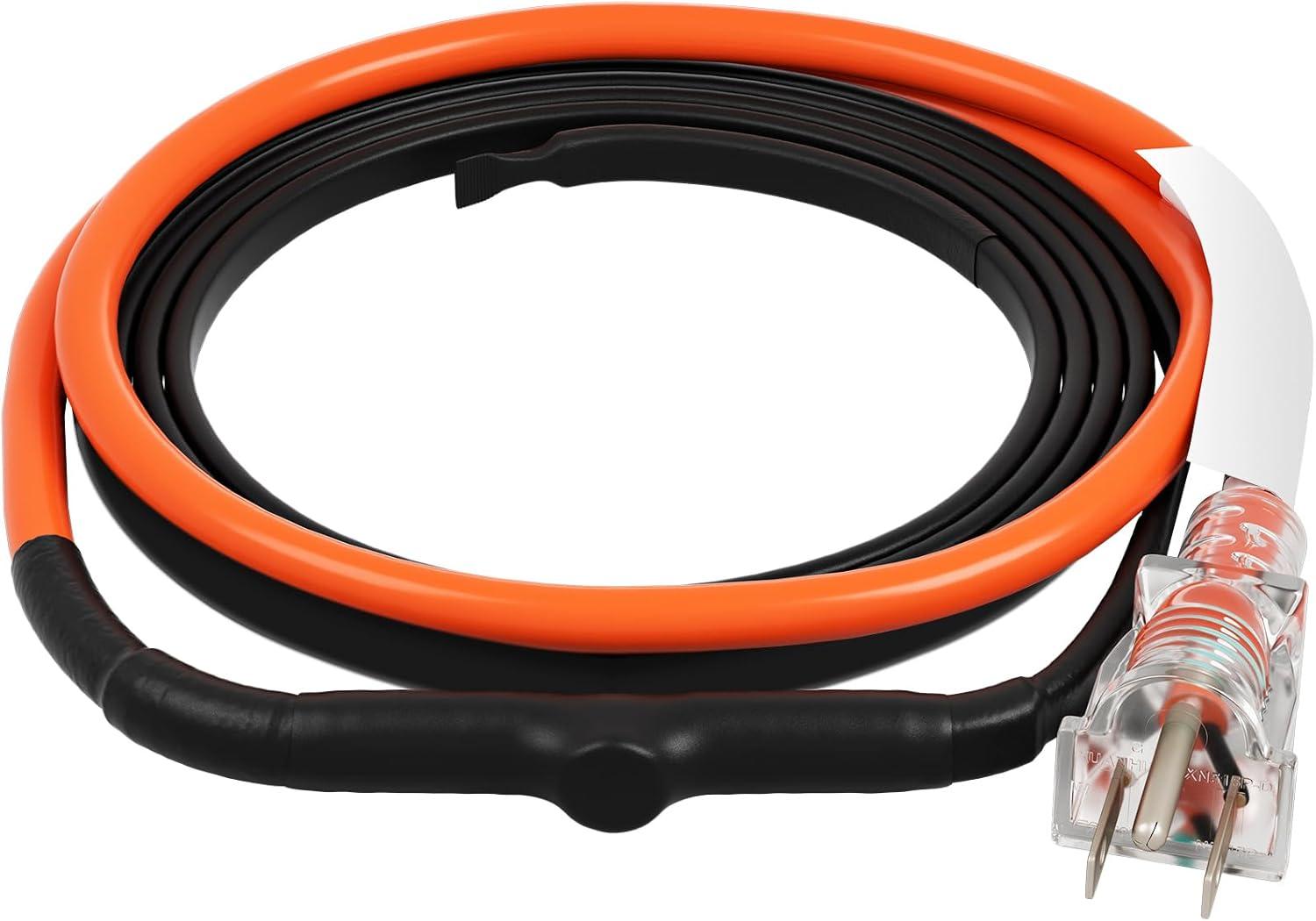 image:imageVEVOR SelfRegulating Pipe Heating Cable 100feet 5Wft Heat Tape for Pipes Freeze Protection Protects PVC Hose Metal and Plastic Pipe from Freezing 120V3FT