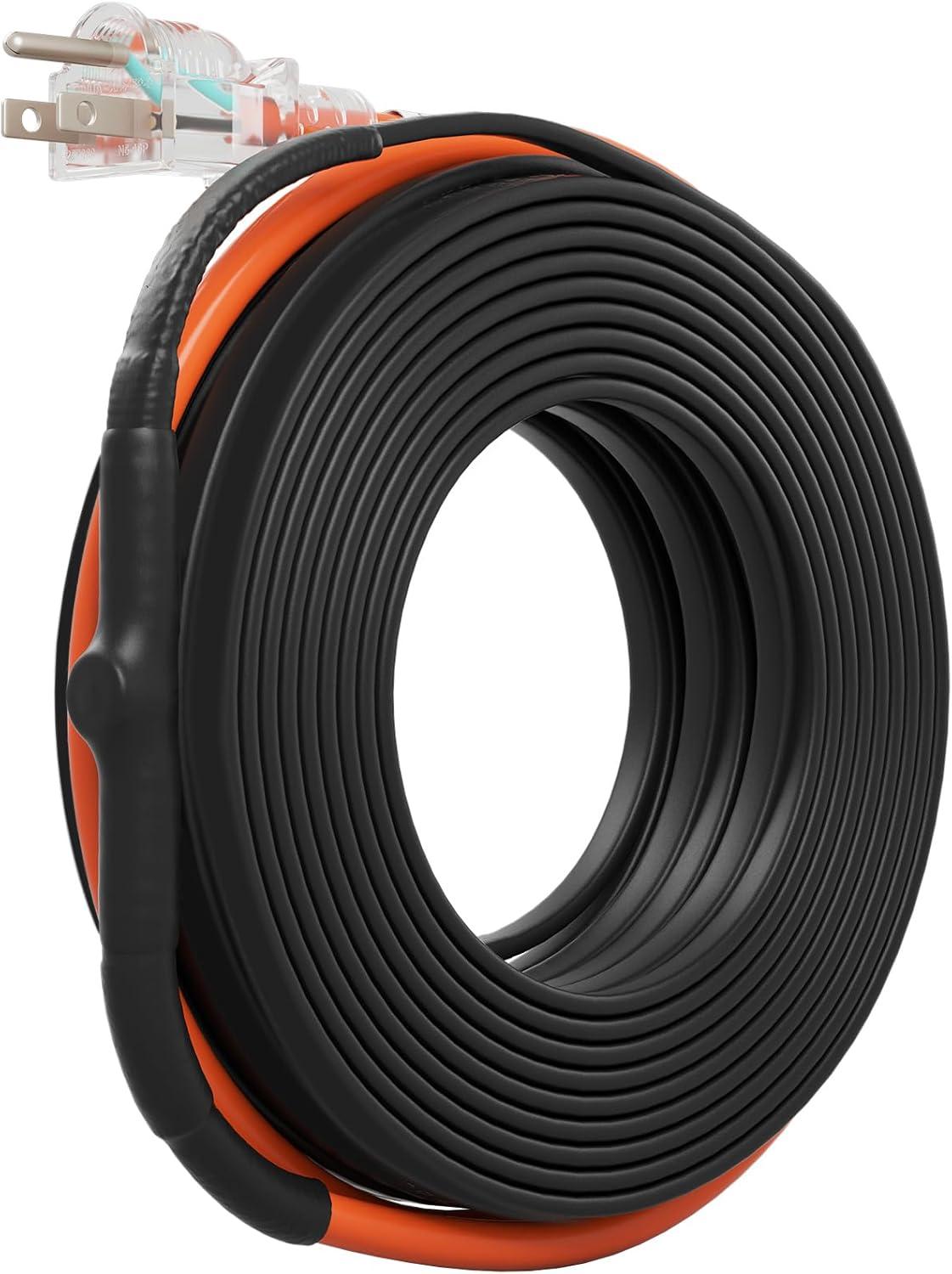 image:imageVEVOR SelfRegulating Pipe Heating Cable 100feet 5Wft Heat Tape for Pipes Freeze Protection Protects PVC Hose Metal and Plastic Pipe from Freezing 120V40FT