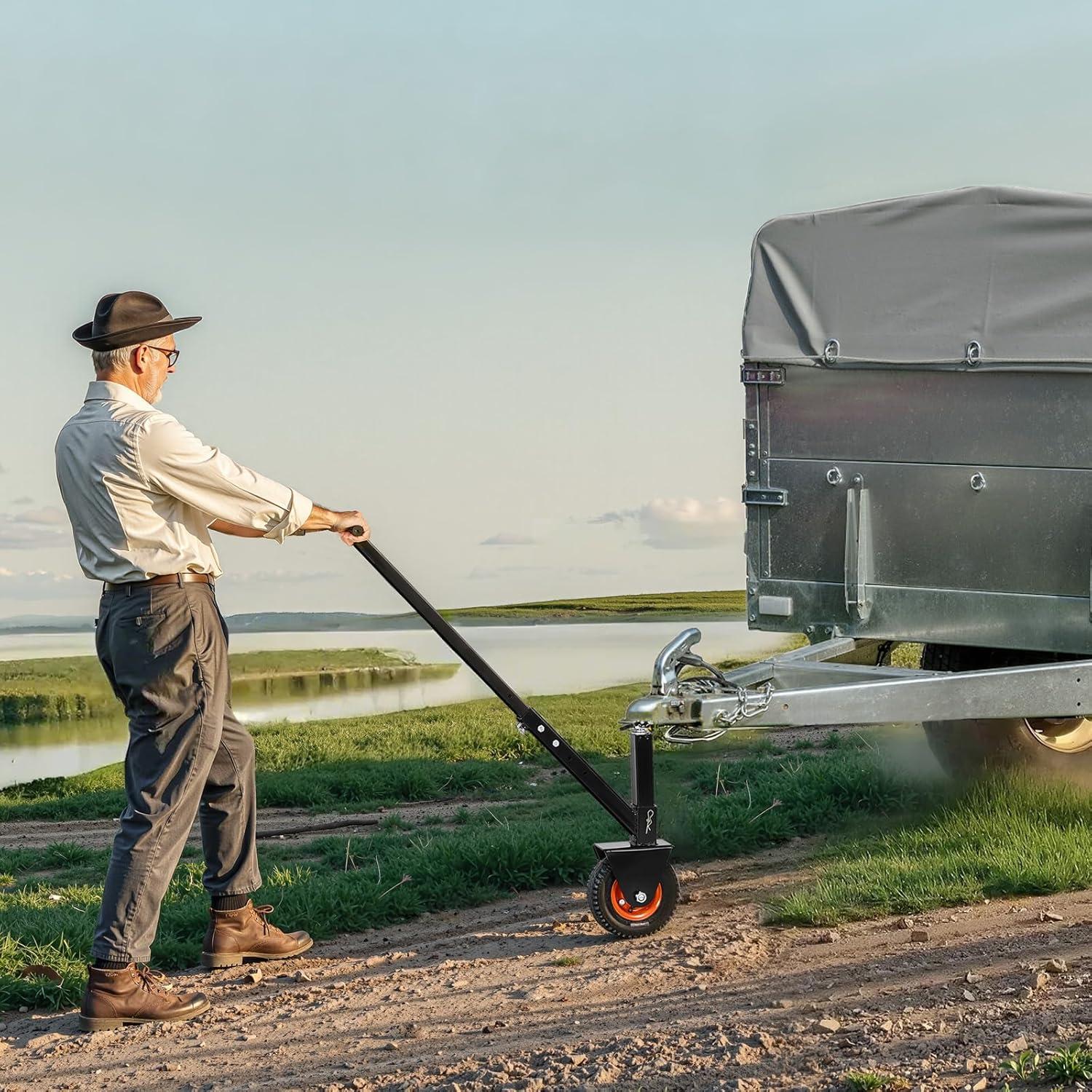 image:imageVEVOR Trailer Dolly 300lbs Tongue Weight Capacity 165 inch and 22 inch Height Adjustable Trailer Dolly with 178 inch and 2 inch Balls 85 inch Pneumatic Rubber Tire for Moving RV300lbs
