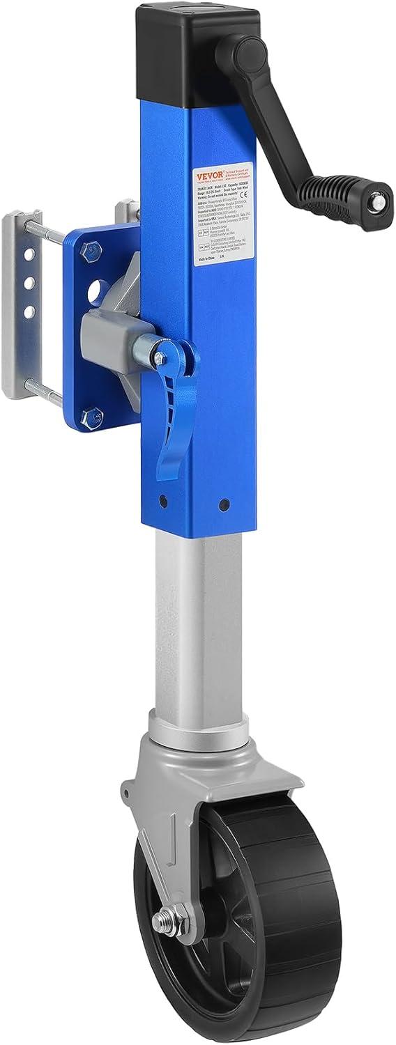 image:imageVEVOR Trailer Jack with Wheel 1600 lbs Heavy Duty Swivel Boat Trailer Jack PP Single Wheel 10 Lift Bolton Trailer Tongue Jack with Ergonomic Handle for RV Boat Horse Utility1600lbs
