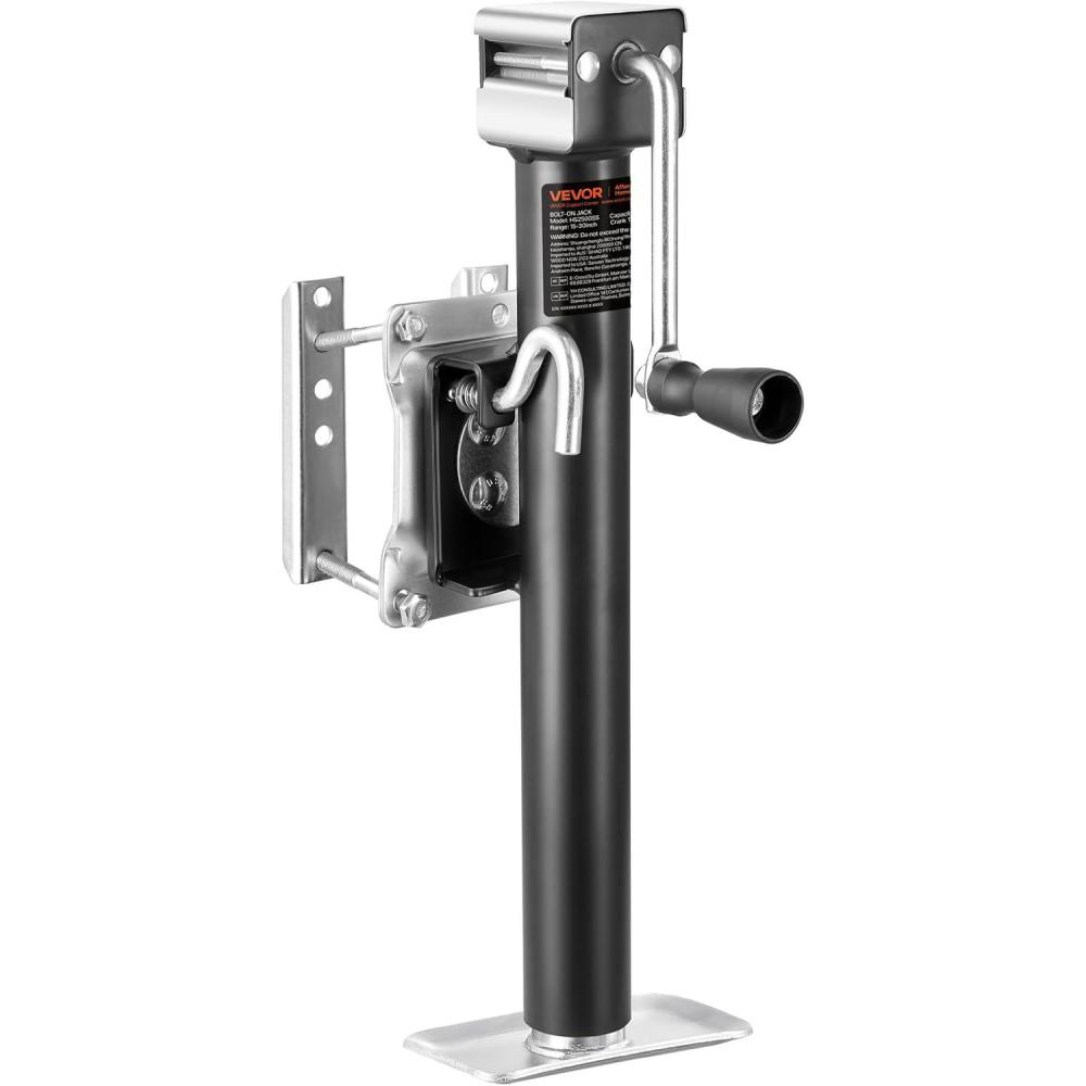 image:imageVEVOR 5000 lbs Dynamic Load Capacity Heavy Duty Swivel Bolton Trailer Jack 143 Lift Trailer Jack Stand with Handle for RV Horse Utility and Yacht Trailers2500lbs
