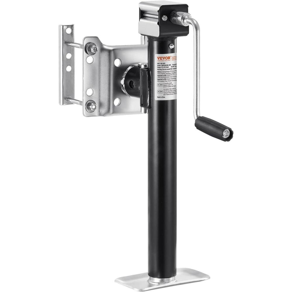image:imageVEVOR 5000 lbs Dynamic Load Capacity Heavy Duty Swivel Bolton Trailer Jack 143 Lift Trailer Jack Stand with Handle for RV Horse Utility and Yacht Trailers5000lbs