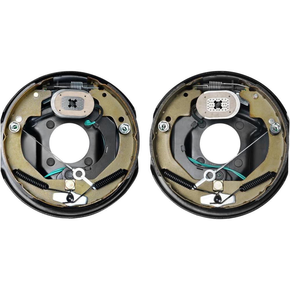 image:imageVEVOR Electric Trailer Brake Assembly 10 x 214 1 Pair SelfAdjusting Electric Brakes Kit for 3500 lbs Axle 4Hole Mounting Backing Plates for Brake System Part Replacement 1 Right 1 Left1 Pair Brakes