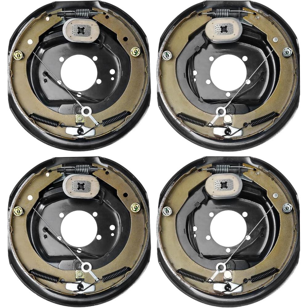 image:imageVEVOR Electric Trailer Brake Assembly 12 x 2 1 Pair SelfAdjusting Electric Brakes Kit for 7000 lbs Axle 5Hole Mounting Backing Plates for Braking System Part Replacement 1 Right 1 Left2 Pairs Brakes