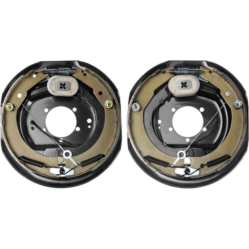 image:imageVEVOR Electric Trailer Brake Assembly 12 x 2 1 Pair SelfAdjusting Electric Brakes Kit for 7000 lbs Axle 5Hole Mounting Backing Plates for Braking System Part Replacement 1 Right 1 Left1 Pair Brakes