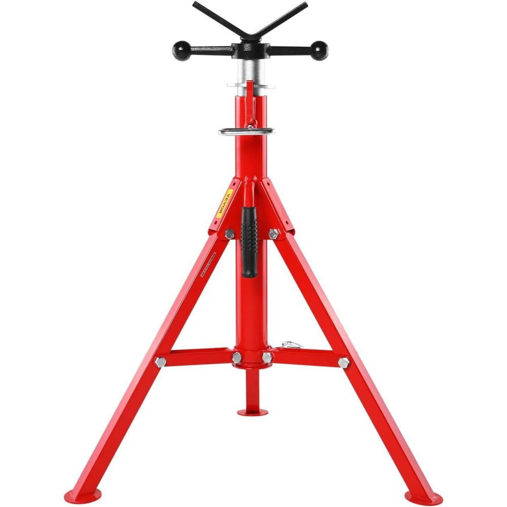 image:imageVEVOR HeavyDuty Pipe Stand Adjustable Folding Pipe Jack Stand Sturdy Construction 2500 lbs Load Capacity Ideal for Welding Automotive and Construction Projects