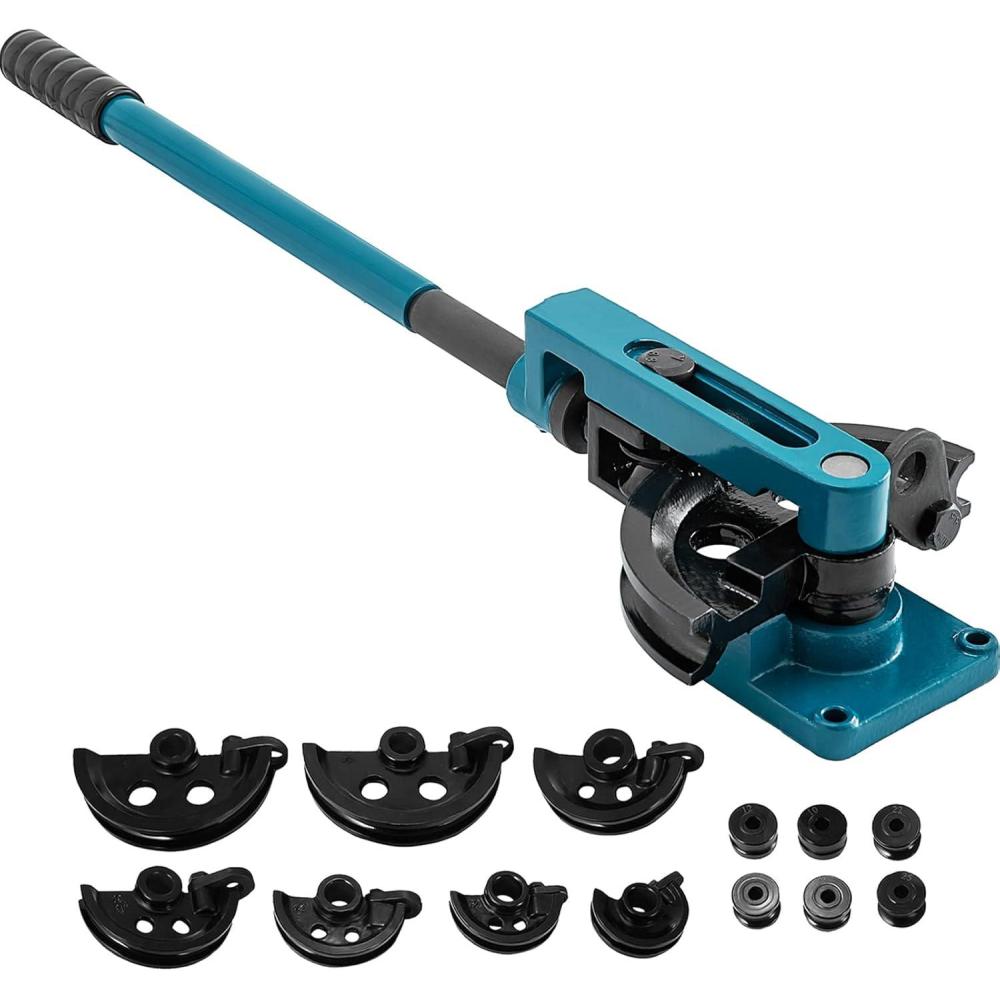 image:imageVEVOR Pipe Tube Bender 38 to 1 OD Manual Pipe Tube Bender with 7 Bending Dies 180 Copper Aluminum Pipes Bending Tools for HVAC Air Conditioning Refrigerator Auto RepairBlue