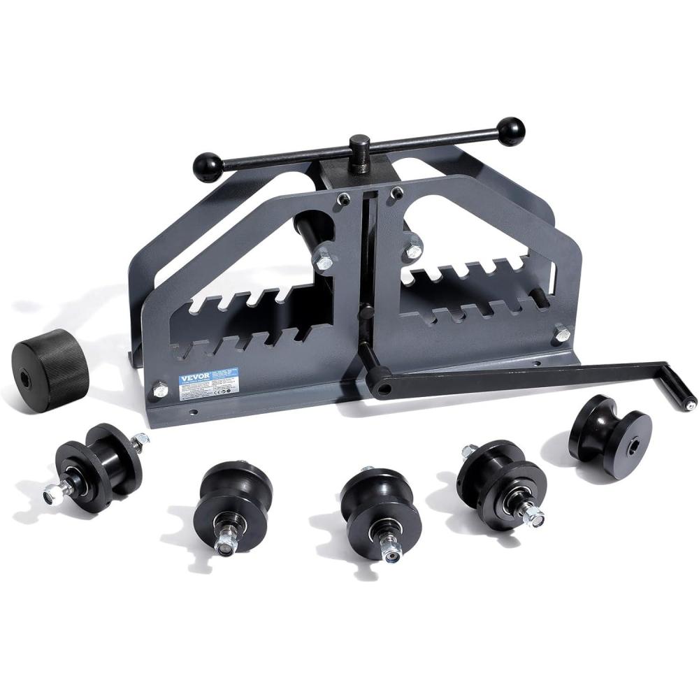 image:imageVEVOR Tube Roller Bender Max 112 Manual Tube Pipe Roller Bender with 6 Dies 360 Copper Aluminum Pipe Bending Tool for Square Round Tube amp Flat Bar Ideal for HVAC Air Conditioning Auto RepairCopper Aluminum Pipe Bender