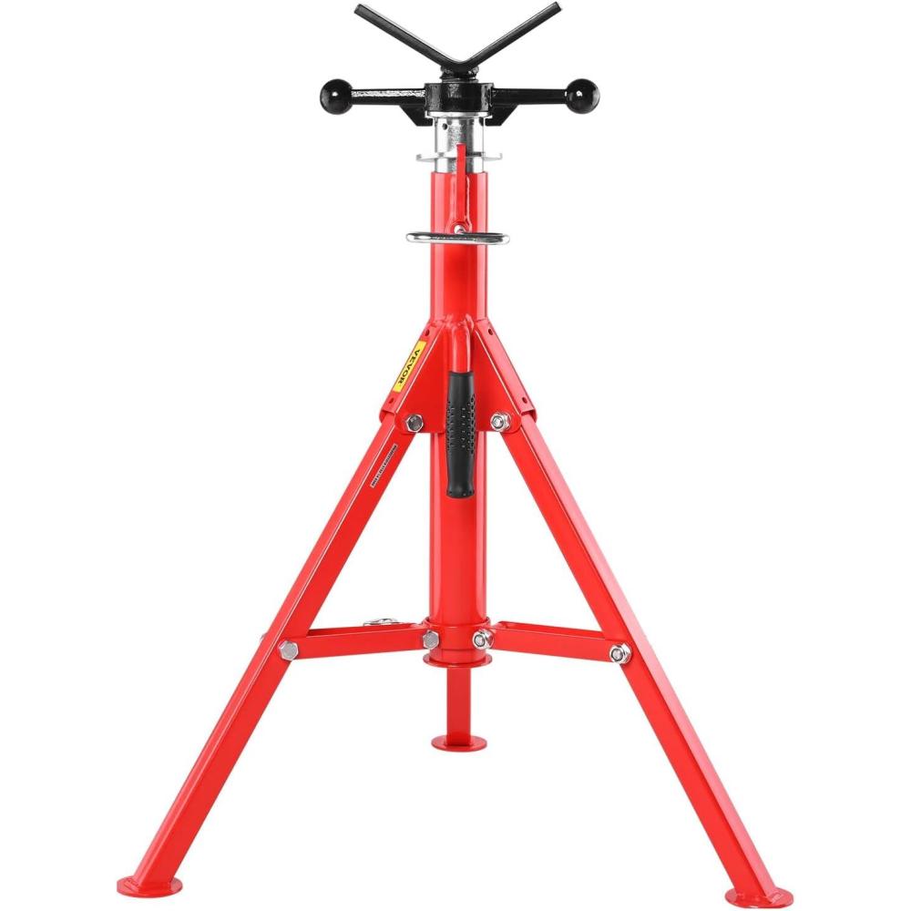 image:imageVEVOR VHead Pipe Stand 1812 Capacity 2037 Height Adjustable Pipe Jack Stands 2500 lbs Load Capacity Portable Folding Pipe Stands Durable Carbon Steel Frame2852