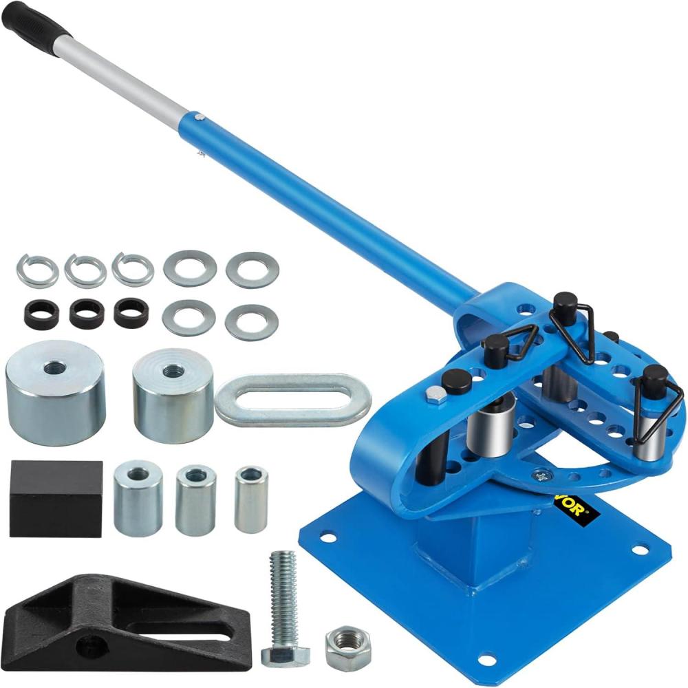 image:imageVEVOR YP9 Manual Bender 1 2 High Capacity Round Square Bar Metal Bender with 7 Bending Dies Metal Rod Bar Bender Bending Tool for Construction Site Auto Repair