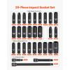 VEVOR 1/2″ Drive Impact Socket Set, 13 Piece Deep Socket Set Metric 10-24mm, 6 Point CR-V Alloy Steel for Auto Repair, Easy-to-Read Size Markings, Rugged Construction, Includes Storage Case(1/2″ 29 PCS)