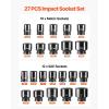 VEVOR 96 Piece 3/8″ Drive Impact Socket Wrench and Bit Set, SAE (5/16″ to 3/4″) & Metric (8 to 22 mm), CR-V, Deep & Shallow, 6 Point, Ratchet, Universal Joint, Bit Holder, Adapters, Spark Plug Socket(3/4″ 27PCS)