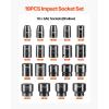 VEVOR 96 Piece 3/8″ Drive Impact Socket Wrench and Bit Set, SAE (5/16″ to 3/4″) & Metric (8 to 22 mm), CR-V, Deep & Shallow, 6 Point, Ratchet, Universal Joint, Bit Holder, Adapters, Spark Plug Socket(1/2″ 19PCS)
