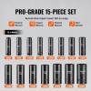 VEVOR 96 Piece 3/8″ Drive Impact Socket Wrench and Bit Set, SAE (5/16″ to 3/4″) & Metric (8 to 22 mm), CR-V, Deep & Shallow, 6 Point, Ratchet, Universal Joint, Bit Holder, Adapters, Spark Plug Socket(3/8″ 15PCS CR-MO)