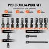 VEVOR 96 Piece 3/8″ Drive Impact Socket Wrench and Bit Set, SAE (5/16″ to 3/4″) & Metric (8 to 22 mm), CR-V, Deep & Shallow, 6 Point, Ratchet, Universal Joint, Bit Holder, Adapters, Spark Plug Socket(3/8″ 14PCS Universal CR-MO)