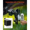 VEVOR Adjustable Trailer Hitch, 6-Inch Drop Hitch Ball Mount, Fit 2″ Receiver, Heavy Duty Trailer Tow Hitch with 2″ Balls (12500 lbs) & 2-5/16″ Balls (21500 lbs), Receiver Hitch with Anti-Theft Pin
