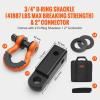 VEVOR Heavy Duty Tow Strap Recovery Kit 3″ x 30 ft (MBS-36,000 lbs) Tree Saver Winch Strap, Triple Reinforced Loop & Protective Sleeves & Storage Bag, 3/4″ D-Ring Shackles, for Truck Jeep SUV ATV(3/4 D Ring Shackles (2pcs) + Hitch Receiver)