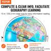 VEVOR Illuminated World with Stand, 13 in/330.2 mm, Educational Earth Globe with Stable Heavy Metal Base HD Printed Map and LED Night Lighting, 720° Spinning Globe for Kids Classroom Learning(13″ Illuminated Globe)