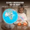 VEVOR Illuminated World with Stand, 13 in/330.2 mm, Educational Earth Globe with Stable Heavy Metal Base HD Printed Map and LED Night Lighting, 720° Spinning Globe for Kids Classroom Learning(13″ Illuminated Globe)
