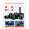 VEVOR Impact Socket Set 3/8″ Drive, 64-Piece Standard SAE (5/16 to 1 inch) & Metric (6 to 24 mm) Size, Deep & Shallow, 6 Point, CR-V, Ratchet Handle, Extension Bars, Universal Joint, Adapters(1″ 21 PCS)
