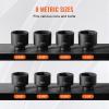 VEVOR Impact Socket Set 3/8″ Drive, 64-Piece Standard SAE (5/16 to 1 inch) & Metric (6 to 24 mm) Size, Deep & Shallow, 6 Point, CR-V, Ratchet Handle, Extension Bars, Universal Joint, Adapters(3/4″ 8PCS CR-MO)