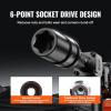 VEVOR Impact Socket Set 3/8″ Drive, 64-Piece Standard SAE (5/16 to 1 inch) & Metric (6 to 24 mm) Size, Deep & Shallow, 6 Point, CR-V, Ratchet Handle, Extension Bars, Universal Joint, Adapters(1″ 8PCS CR-MO)