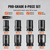 VEVOR Impact Socket Set 3/8″ Drive, 64-Piece Standard SAE (5/16 to 1 inch) & Metric (6 to 24 mm) Size, Deep & Shallow, 6 Point, CR-V, Ratchet Handle, Extension Bars, Universal Joint, Adapters(1″ 8PCS CR-MO)