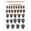 VEVOR Impact Socket Set 3/8″ Drive, 64-Piece Standard SAE (5/16 to 1 inch) & Metric (6 to 24 mm) Size, Deep & Shallow, 6 Point, CR-V, Ratchet Handle, Extension Bars, Universal Joint, Adapters(3/4″ 29PCS CR-MO)