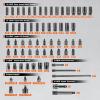 VEVOR Impact Socket Set 3/8″ Drive, 64-Piece Standard SAE (5/16 to 1 inch) & Metric (6 to 24 mm) Size, Deep & Shallow, 6 Point, CR-V, Ratchet Handle, Extension Bars, Universal Joint, Adapters(1/2″ & 3/8″ 130PCS CR-MO)