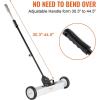 VEVOR Magnetic Pick Up Sweeper 17-inch Heavy Duty Magnet Pickup Lawn Sweeper Roofing Tools, 10 Lbs Yard Magnet with Telescoping Holder and Wheels to Pick Up Nails Magnetic Sweeper for Construction(24 Inch（50LBS))