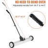 VEVOR Magnetic Pick Up Sweeper 17-inch Heavy Duty Magnet Pickup Lawn Sweeper Roofing Tools, 10 Lbs Yard Magnet with Telescoping Holder and Wheels to Pick Up Nails Magnetic Sweeper for Construction(36 Inch（55LBS))