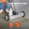 VEVOR Magnetic Pick Up Sweeper 17-inch Heavy Duty Magnet Pickup Lawn Sweeper Roofing Tools, 10 Lbs Yard Magnet with Telescoping Holder and Wheels to Pick Up Nails Magnetic Sweeper for Construction(18 Inch（45LBS))