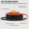 VEVOR Self-Regulating Pipe Heating Cable, 100-feet 5W/ft Heat Tape for Pipes Freeze Protection, Protects PVC Hose, Metal and Plastic Pipe from Freezing, 120V(15 Feet)