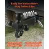 VEVOR Trailer Hitch, Tri-Ball Mount with Hook & Pin, Trailer Ball Size 1-7/8″, 2″ and 2-5/16″, Fit 2-Inch Hitch Receiver, Max 10,000 lbs Ball Hitch, Towing Hitch for RVs, SUVs, ATVs, and Trucks(Not Adjustable)