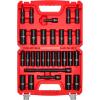VEVOR 1/2″ Drive Impact Socket Set, 13 Piece Deep Socket Set Metric 10-24mm, 6 Point CR-V Alloy Steel for Auto Repair, Easy-to-Read Size Markings, Rugged Construction, Includes Storage Case(1/2″ 29 PCS)