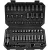 VEVOR 1/2″ Drive Impact Socket Set, 13 Piece Deep Socket Set Metric 10-24mm, 6 Point CR-V Alloy Steel for Auto Repair, Easy-to-Read Size Markings, Rugged Construction, Includes Storage Case(1/4″ 55PCS)