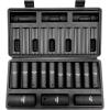 VEVOR 1/2″ Drive Impact Socket Set, 13 Piece Deep Socket Set Metric 10-24mm, 6 Point CR-V Alloy Steel for Auto Repair, Easy-to-Read Size Markings, Rugged Construction, Includes Storage Case(1/2″ 13PCS)