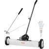 VEVOR 55Lbs Rolling Magnetic Sweeper with Wheels, 36-inch Large Magnet Pickup Lawn Sweeper with Telescoping Handle, Push-Type Magnetic Pick Up Sweeper, Easy Cleanup of Workshop Yard Garage(24-Inch-Set)