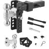 VEVOR Adjustable Trailer Hitch, 6-Inch Drop Hitch Ball Mount, Fit 2″ Receiver, Heavy Duty Trailer Tow Hitch with 2″ Balls (12500 lbs) & 2-5/16″ Balls (21500 lbs), Receiver Hitch with Anti-Theft Pin