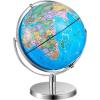 VEVOR Illuminated World with Stand, 13 in/330.2 mm, Educational Earth Globe with Stable Heavy Metal Base HD Printed Map and LED Night Lighting, 720° Spinning Globe for Kids Classroom Learning(13″ Illuminated Globe)